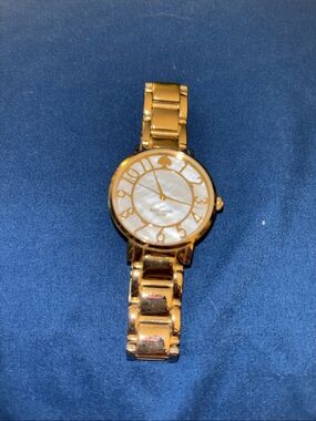 Kate Spade Gold Tone Women's Watch with Mother of Pearl Dial
